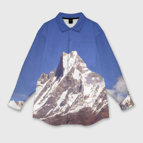 Мужская рубашка oversize 3D с принтом Мачапучаре   дом бога Шивы не покорена в Новосибирске,  |  | himalayas | machapuchare | mountain | top | вершина | гималаи | гора | мачапучаре