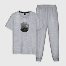Мужская пижама хлопок с принтом Бездорожье и внедорожник в Тюмени, 100% хлопок | брюки и футболка прямого кроя, без карманов, на брюках мягкая резинка на поясе и по низу штанин
 | 