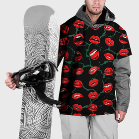 Накидка на куртку 3D с принтом Дерзкие губки в Кировске, 100% полиэстер |  | 