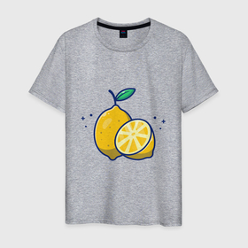 Мужская футболка хлопок с принтом Вкусные Лимончики в Курске, 100% хлопок | прямой крой, круглый вырез горловины, длина до линии бедер, слегка спущенное плечо. | Тематика изображения на принте: 