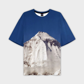Мужская футболка oversize 3D с принтом Дхаулагири   белая гора Гималаи в Кировске,  |  | dhaulagiri | glacier | himalayas | mountain | nature | snow | top | вершина | гималаи | гора | дхаулагири | ледник | природа | снег