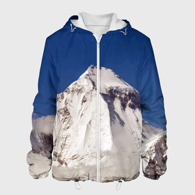 Мужская куртка 3D с принтом Дхаулагири   белая гора Гималаи в Курске, ткань верха — 100% полиэстер, подклад — флис | прямой крой, подол и капюшон оформлены резинкой с фиксаторами, два кармана без застежек по бокам, один большой потайной карман на груди. Карман на груди застегивается на липучку | dhaulagiri | glacier | himalayas | mountain | nature | snow | top | вершина | гималаи | гора | дхаулагири | ледник | природа | снег