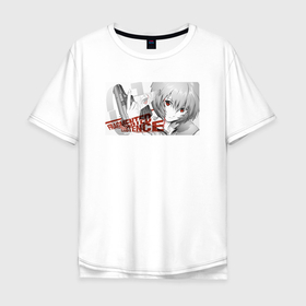 Мужская футболка хлопок Oversize с принтом Евангелион Рей Аянами   fragmented existence в Петрозаводске, 100% хлопок | свободный крой, круглый ворот, “спинка” длиннее передней части | 