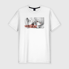 Мужская футболка хлопок Slim с принтом Евангелион Рей Аянами   fragmented existence в Петрозаводске, 92% хлопок, 8% лайкра | приталенный силуэт, круглый вырез ворота, длина до линии бедра, короткий рукав | 