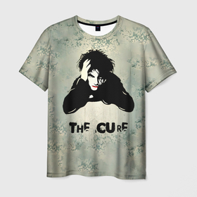Мужская футболка 3D с принтом Роберт Смит   The Cure , 100% полиэфир | прямой крой, круглый вырез горловины, длина до линии бедер | 