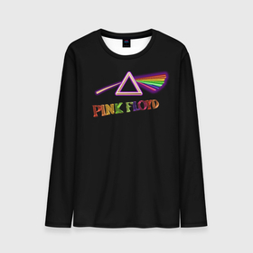 Мужской лонгслив 3D с принтом Pink Floyd: все цвета радуги в Белгороде, 100% полиэстер | длинные рукава, круглый вырез горловины, полуприлегающий силуэт | pink floyd п | луч | музыка | радуга | разноцветный | рок | рокгруппа | фанат