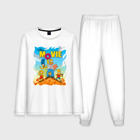 Мужская пижама с лонгсливом хлопок с принтом The Simpsons movie   cartoon в Тюмени,  |  | bart | cartoon | donut | fire | homer | lisa | maggie | marge | pucker | simpsons | барт | гомер | лиза | мардж | мультфильм | мэгги | пожар | пончик | пуккер | симпсоны