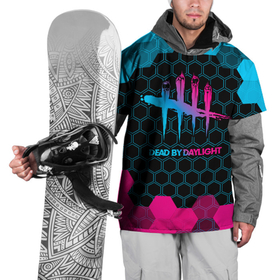 Накидка на куртку 3D с принтом Dead by Daylight   neon gradient в Курске, 100% полиэстер |  | Тематика изображения на принте: 