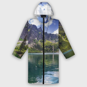 Мужской дождевик 3D с принтом Прозрачное горное озеро ,  |  | clouds | forest | lake | mountains | nature | sky | stones | summer | горы | камни | лес | лето | небо | облака | озеро | природа