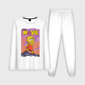 Мужская пижама с лонгсливом хлопок с принтом Lisa Simpson смотрит в даль   movie в Тюмени,  |  | cartoon | clouds | donut | eyes | lisa simpson | глаза | лиза симпсон | мультфильм | облака | пончик