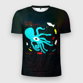 Мужская футболка 3D Slim с принтом Half an Octopuss   The Cure в Петрозаводске, 100% полиэстер с улучшенными характеристиками | приталенный силуэт, круглая горловина, широкие плечи, сужается к линии бедра | 