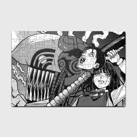 Головоломка Пазл магнитный 126 элементов с принтом Chainsaw Man art в Тюмени, полимерный материал с магнитным слоем | 126 деталей, размер изделия —  180*270 мм | Тематика изображения на принте: 