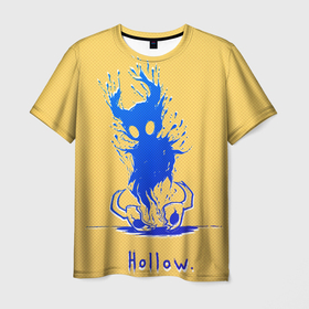 Мужская футболка 3D с принтом Hollow | Рыцарь в синем градиенте | Hollow Knight в Кировске, 100% полиэфир | прямой крой, круглый вырез горловины, длина до линии бедер | 