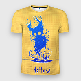 Мужская футболка 3D Slim с принтом Hollow | Рыцарь в синем градиенте | Hollow Knight в Новосибирске, 100% полиэстер с улучшенными характеристиками | приталенный силуэт, круглая горловина, широкие плечи, сужается к линии бедра | 