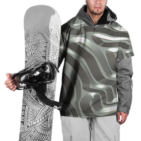 Накидка на куртку 3D с принтом Графитовая абстракция из объемных блестящих полос в Петрозаводске, 100% полиэстер |  | Тематика изображения на принте: 3д | абстракция | блестящий | графитовый | линии | перламутровый | полосы | серый