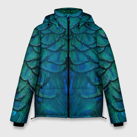 Мужская зимняя куртка 3D с принтом Изумрудные перья павлина в Новосибирске, верх — 100% полиэстер; подкладка — 100% полиэстер; утеплитель — 100% полиэстер | длина ниже бедра, свободный силуэт Оверсайз. Есть воротник-стойка, отстегивающийся капюшон и ветрозащитная планка. 

Боковые карманы с листочкой на кнопках и внутренний карман на молнии. | Тематика изображения на принте: 
