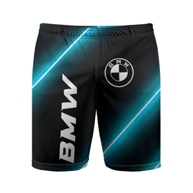 Мужские шорты спортивные с принтом BMW неоновые лампы в Тюмени,  |  | Тематика изображения на принте: 