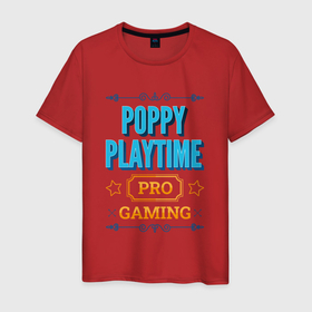 Мужская футболка хлопок с принтом Игра Poppy Playtime pro gaming в Екатеринбурге, 100% хлопок | прямой крой, круглый вырез горловины, длина до линии бедер, слегка спущенное плечо. | 