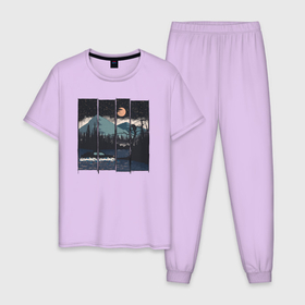 Мужская пижама хлопок с принтом Сибирское бездорожье в Тюмени, 100% хлопок | брюки и футболка прямого кроя, без карманов, на брюках мягкая резинка на поясе и по низу штанин
 | 