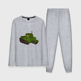 Мужская пижама с лонгсливом хлопок с принтом Самый обычный танк в Курске,  |  | Тематика изображения на принте: 