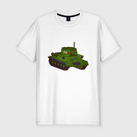 Мужская футболка хлопок Slim с принтом Самый обычный танк в Кировске, 92% хлопок, 8% лайкра | приталенный силуэт, круглый вырез ворота, длина до линии бедра, короткий рукав | 