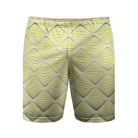 Мужские шорты спортивные с принтом Желто золотая клетка ромб в Тюмени,  |  | Тематика изображения на принте: 