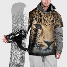 Накидка на куртку 3D с принтом Молодой леопард в Новосибирске, 100% полиэстер |  | Тематика изображения на принте: 