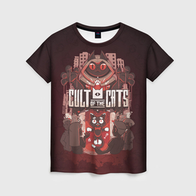 Женская футболка 3D с принтом Dark Cult Of The Cats в Курске, 100% полиэфир ( синтетическое хлопкоподобное полотно) | прямой крой, круглый вырез горловины, длина до линии бедер | 
