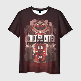 Мужская футболка 3D с принтом Dark Cult Of The Cats в Курске, 100% полиэфир | прямой крой, круглый вырез горловины, длина до линии бедер | 