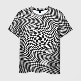 Мужская футболка 3D с принтом Гипнотическая спираль   оптическая иллюзия в Курске, 100% полиэфир | прямой крой, круглый вырез горловины, длина до линии бедер | 