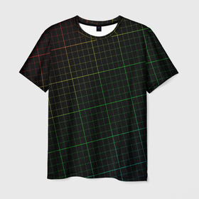 Мужская футболка 3D с принтом Разметка осциллографа   текстура в Кировске, 100% полиэфир | прямой крой, круглый вырез горловины, длина до линии бедер | 