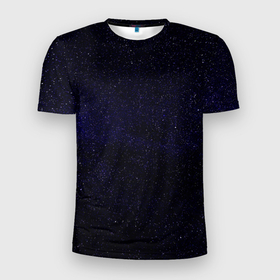 Мужская футболка 3D Slim с принтом Молчаливые космические Дали в Санкт-Петербурге, 100% полиэстер с улучшенными характеристиками | приталенный силуэт, круглая горловина, широкие плечи, сужается к линии бедра | 