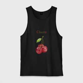 Мужская майка хлопок с принтом Cherry вишня , 100% хлопок |  | cherry | вишня | еда | красный | лето | фрукты