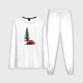 Мужская пижама хлопок (с лонгсливом) с принтом Внедорожник и дерево в Петрозаводске,  |  | 