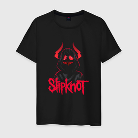 Мужская футболка хлопок с принтом Slipknot   devil in me в Санкт-Петербурге, 100% хлопок | прямой крой, круглый вырез горловины, длина до линии бедер, слегка спущенное плечо. | Тематика изображения на принте: 