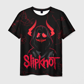 Мужская футболка 3D с принтом Slipknot   rock forever в Курске, 100% полиэфир | прямой крой, круглый вырез горловины, длина до линии бедер | 