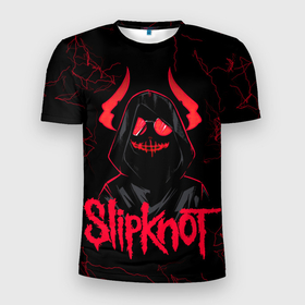 Мужская футболка 3D Slim с принтом Slipknot   rock forever в Тюмени, 100% полиэстер с улучшенными характеристиками | приталенный силуэт, круглая горловина, широкие плечи, сужается к линии бедра | 