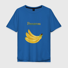 Мужская футболка хлопок Oversize с принтом Bananas, бананы в Тюмени, 100% хлопок | свободный крой, круглый ворот, “спинка” длиннее передней части | bananas | бананы | еда | желтый | лето | фрукты