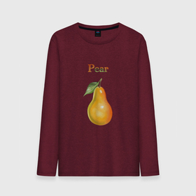 Мужской лонгслив хлопок с принтом Pear груша в Кировске, 100% хлопок |  | pear | груша | еда | лето | растения | фрукты
