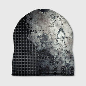 Шапка 3D с принтом Рваный металл на болтах в Тюмени, 100% полиэстер | универсальный размер, печать по всей поверхности изделия | armor | bolted | iron | metal mesh | rust | torn metal | броня | железо | металлическая сетка | на болтах | рваный металл | ржавчина