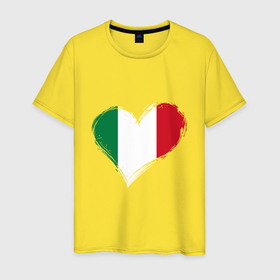 Мужская футболка хлопок с принтом Сердце   Италия в Петрозаводске, 100% хлопок | прямой крой, круглый вырез горловины, длина до линии бедер, слегка спущенное плечо. | 