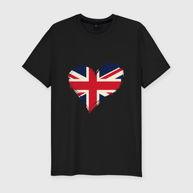 Мужская футболка хлопок Slim с принтом Сердце   Британия в Курске, 92% хлопок, 8% лайкра | приталенный силуэт, круглый вырез ворота, длина до линии бедра, короткий рукав | Тематика изображения на принте: 