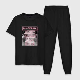 Мужская пижама хлопок с принтом BLACKPINK K POP BAND в Белгороде, 100% хлопок | брюки и футболка прямого кроя, без карманов, на брюках мягкая резинка на поясе и по низу штанин
 | Тематика изображения на принте: 