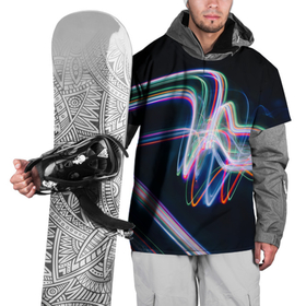 Накидка на куртку 3D с принтом Абстрактные световые линии во тьме в Курске, 100% полиэстер |  | 