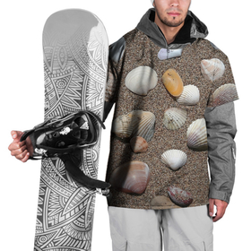Накидка на куртку 3D с принтом Композиция из ракушек на песке , 100% полиэстер |  | 