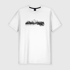 Мужская футболка хлопок Slim с принтом Бездорожье, горы и лес в Санкт-Петербурге, 92% хлопок, 8% лайкра | приталенный силуэт, круглый вырез ворота, длина до линии бедра, короткий рукав | 