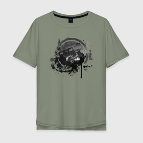 Мужская футболка хлопок Oversize с принтом Бездорожье и брызги грязи в Тюмени, 100% хлопок | свободный крой, круглый ворот, “спинка” длиннее передней части | 