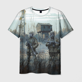 Мужская футболка 3D с принтом STALKER Военные Сталкеры в Петрозаводске, 100% полиэфир | прямой крой, круглый вырез горловины, длина до линии бедер | Тематика изображения на принте: 