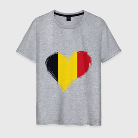 Мужская футболка хлопок с принтом Сердце   Бельгия в Кировске, 100% хлопок | прямой крой, круглый вырез горловины, длина до линии бедер, слегка спущенное плечо. | 