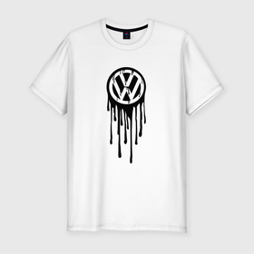 Мужская футболка хлопок Slim с принтом Volkswagen   art logo в Кировске, 92% хлопок, 8% лайкра | приталенный силуэт, круглый вырез ворота, длина до линии бедра, короткий рукав | 
